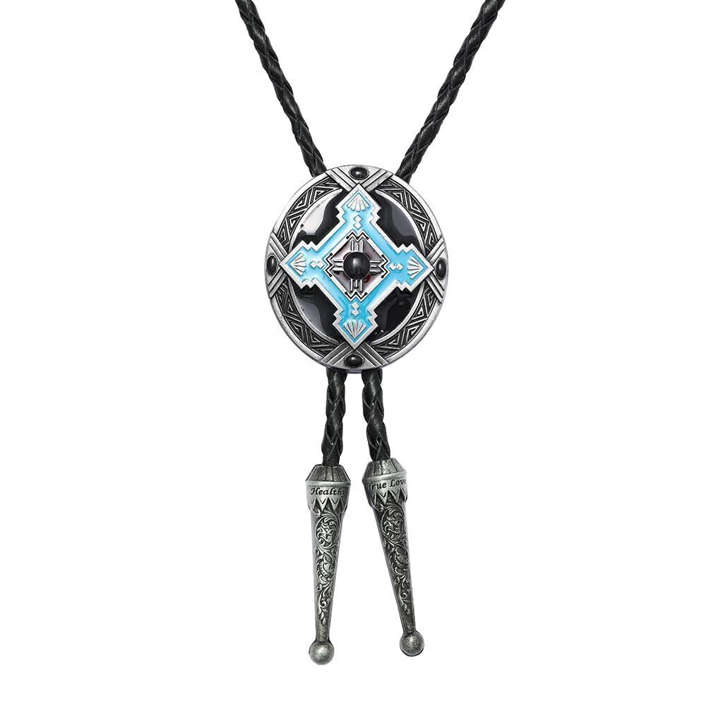 8760 Bolo Tie Native American Cowboy Retro Pattern Bola Ties Handmade